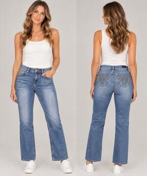 Earl Barely Boot Jeans Women's Size 10P Embellished Pockets Casual